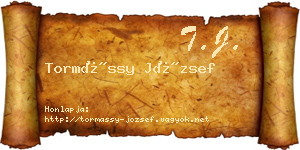 Tormássy József névjegykártya