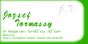 jozsef tormassy business card